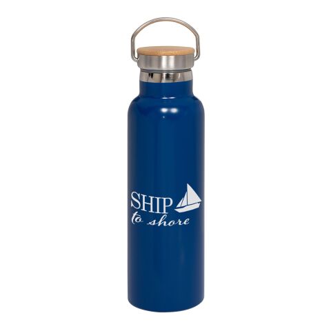 20oz Vacuum Bottle With Bamboo Lid Standard | Royal Blue | No Imprint | not available | not available