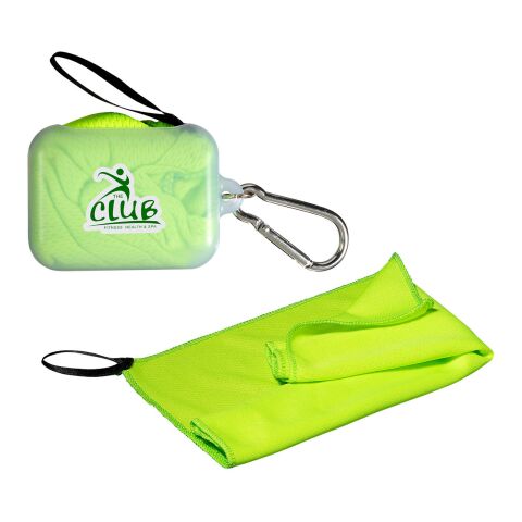 Cooling Towel In Carabiner Case Standard | Lime Green | No Imprint | not available | not available