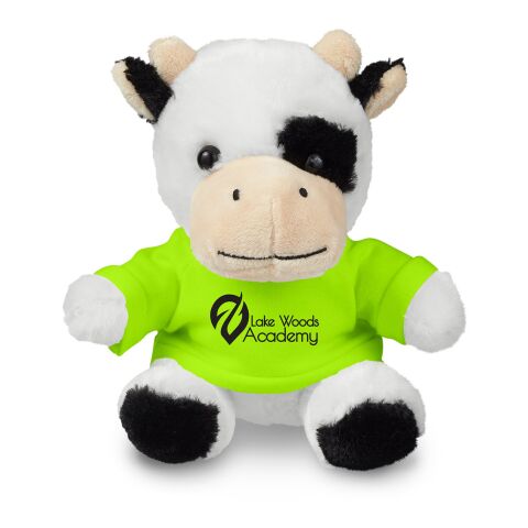 7&quot; Plush Cow With T-Shirt Standard | Lime Green | No Imprint | not available | not available