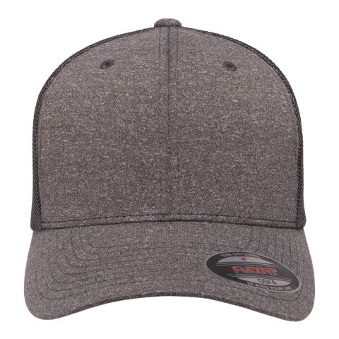 Adult Poly Mélange Stretch Mesh Cap Gray-Charcoal | CUSTOM (OS) | No Imprint | not available | not available